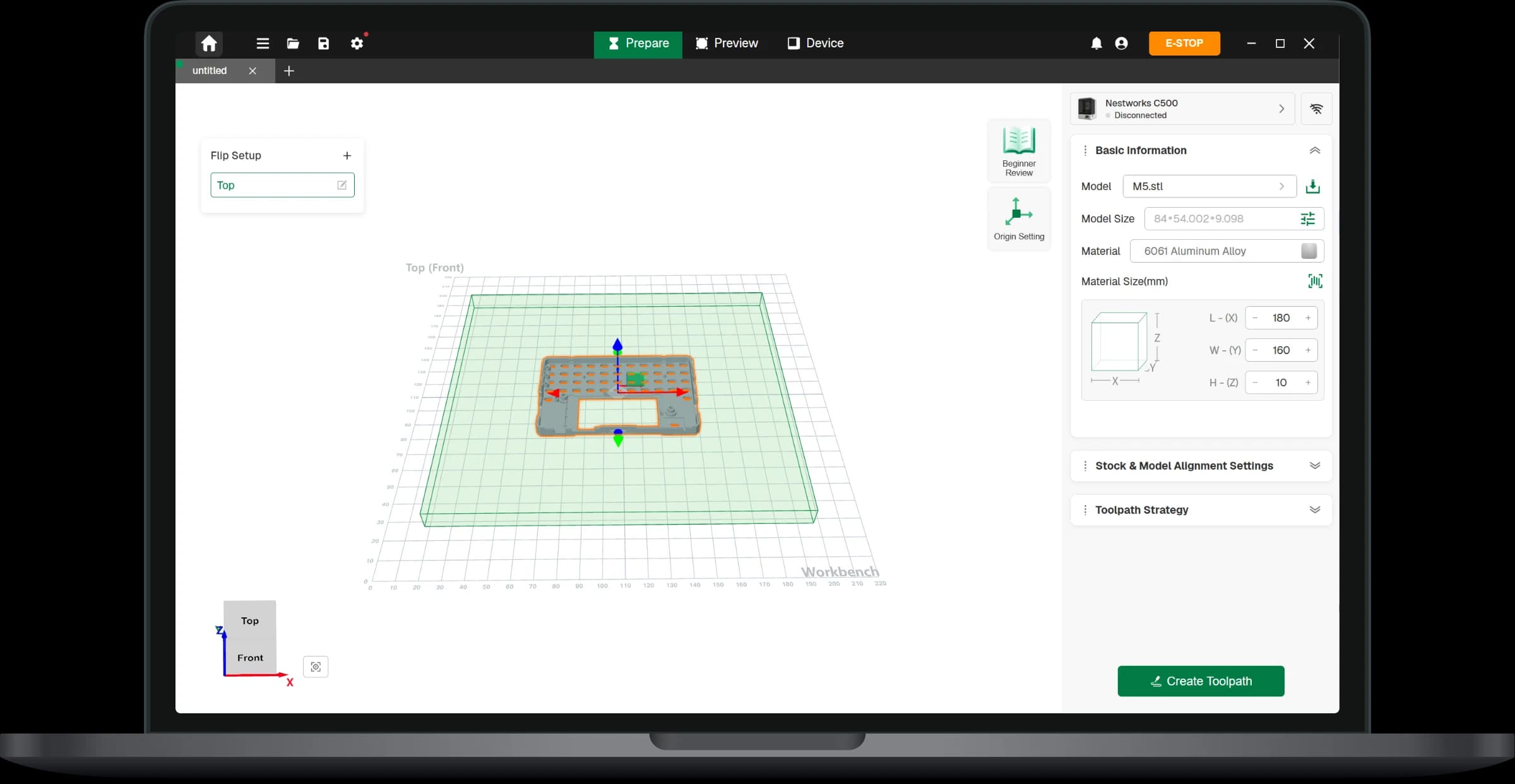 Nest Studio design preparation interface
