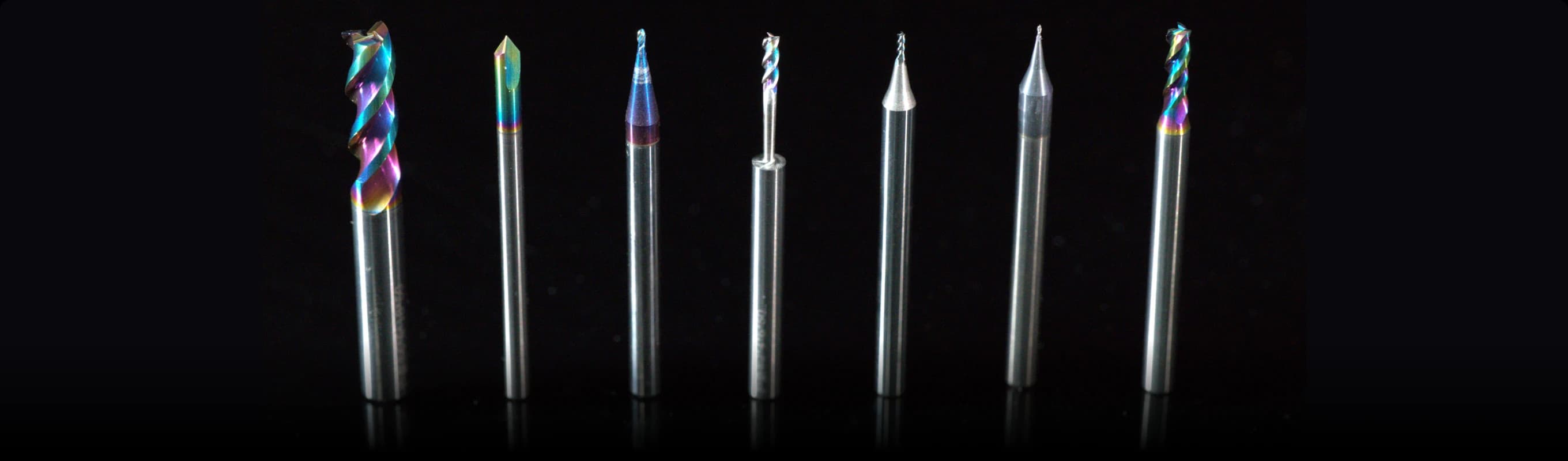Seven cutters used for the enclosure machining process